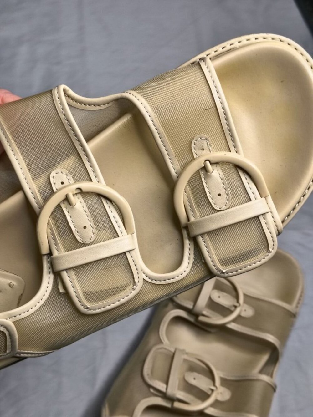Zara Buckled Flat Mesh Sandals Sling Back Strap Women's Size 40 9.5 - Picture 11 of 12